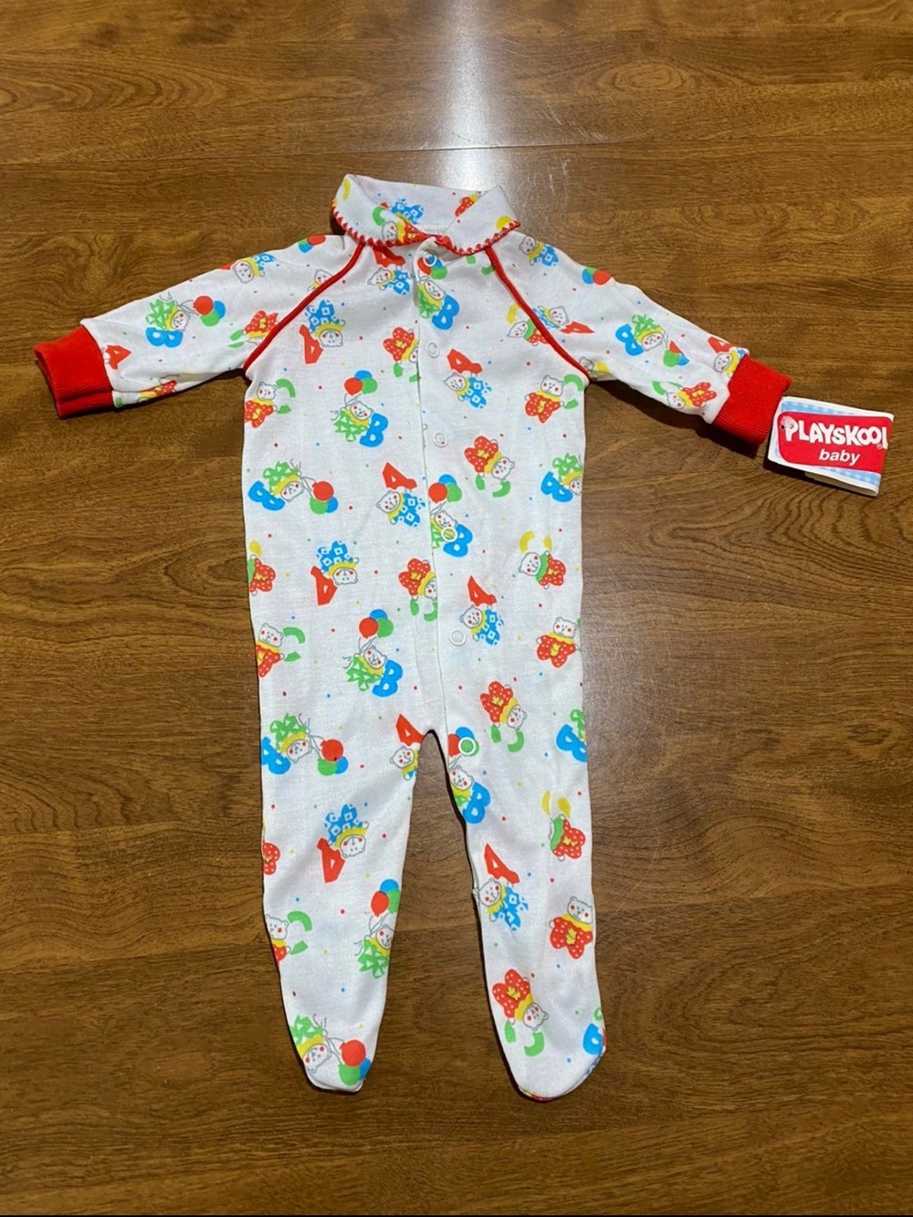 PLAYSKOOL Jammies Baby One-Piece Bear Outfit Pajamas NEWBORN Vintage Made in USA